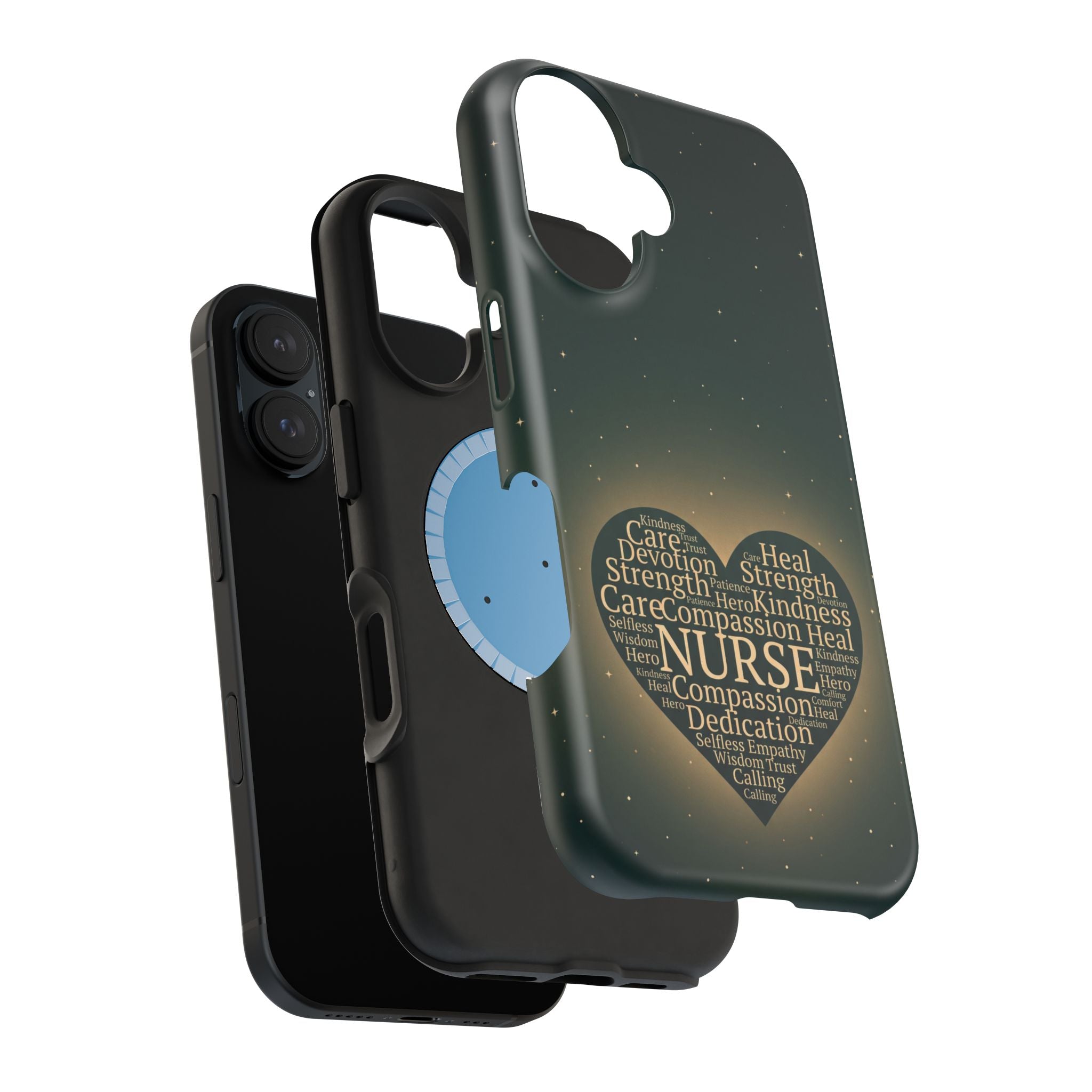 Nurse Heart Word and Art Phone Case — Impact-Resistant Wireless Charging Cover