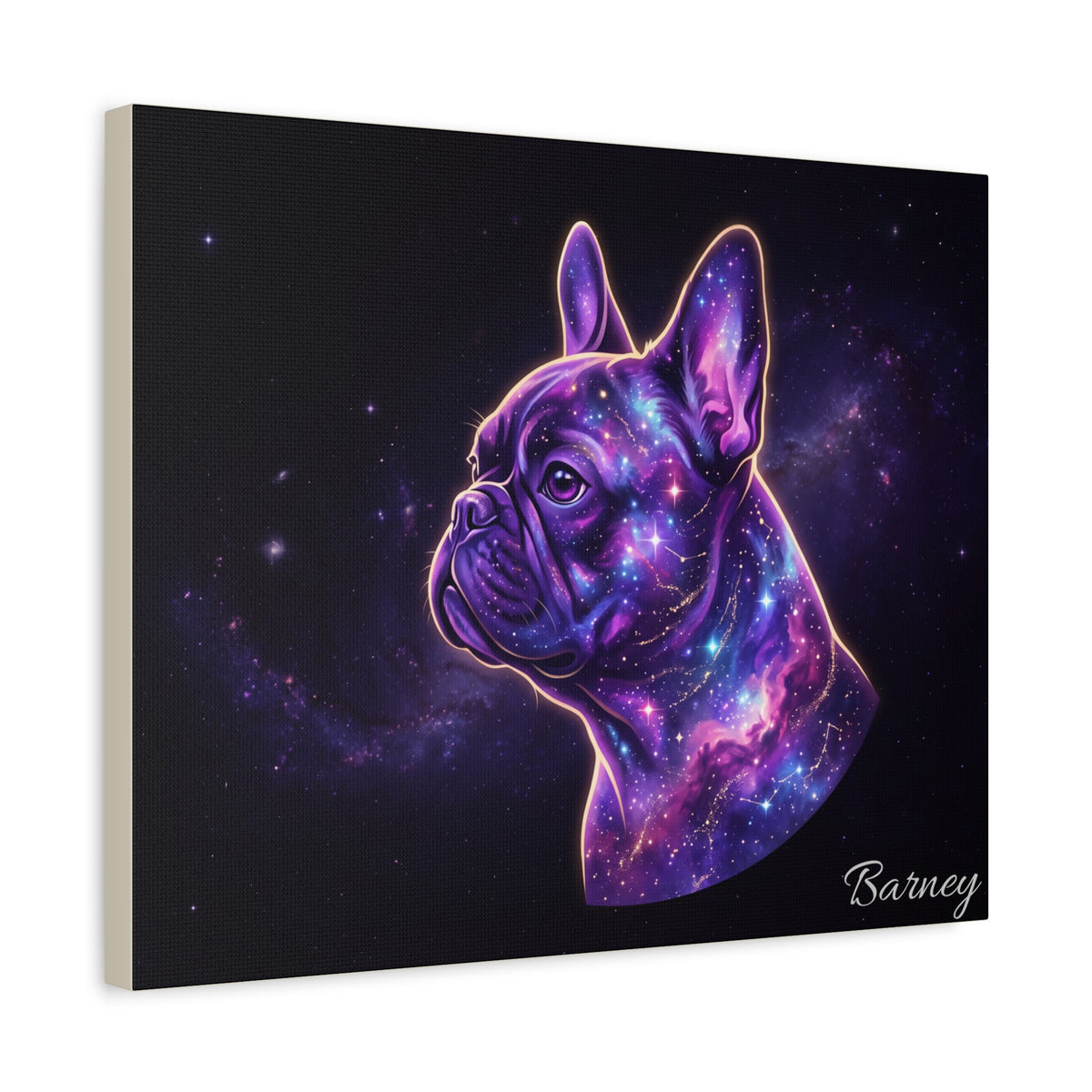 French Bulldog Personalized Canvas | Cosmic Galaxy Glow Wall Art