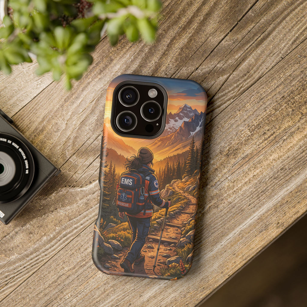 Paramedic/EMT Mountain Phone Case — Magnetic Wireless Charging Cover
