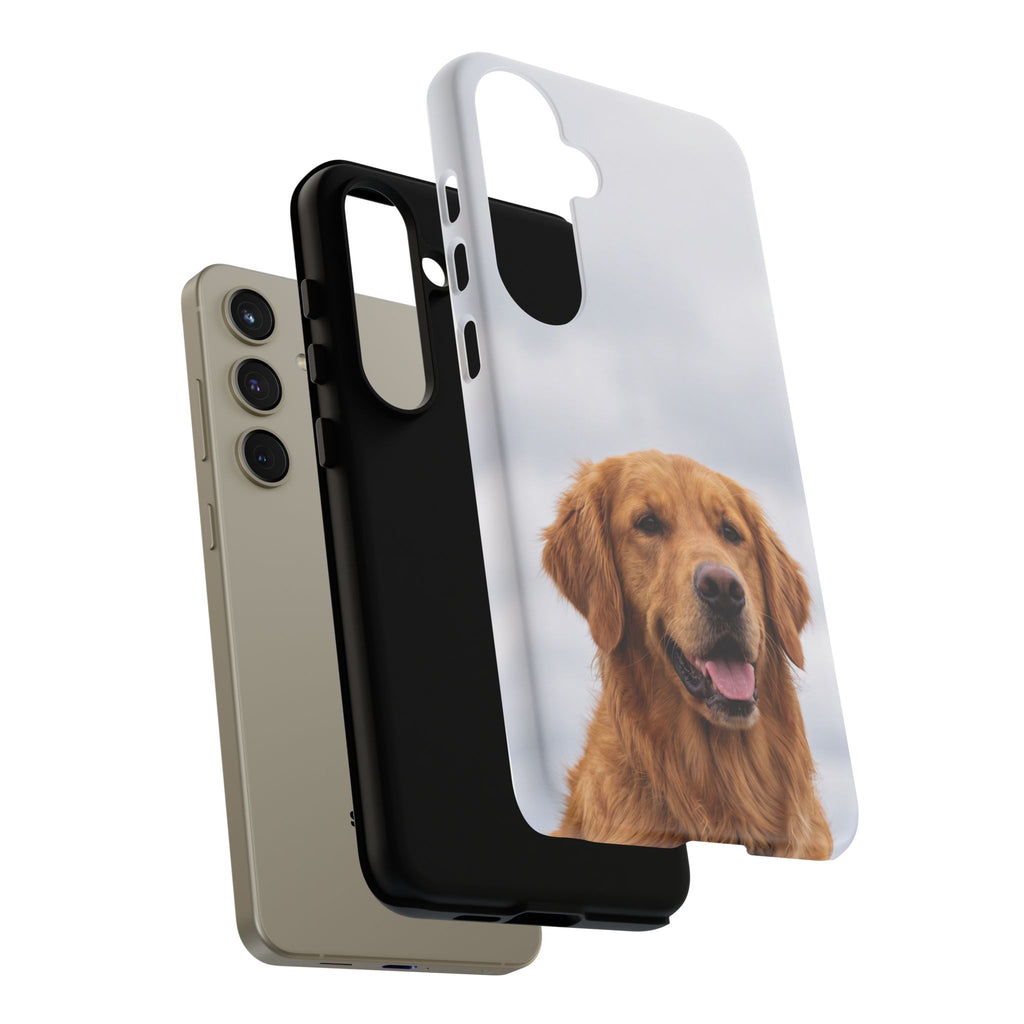 Golden Retriever Portrait Phone Case | Happy Dog Photo on Soft Sky Background | Samsung & iPhone