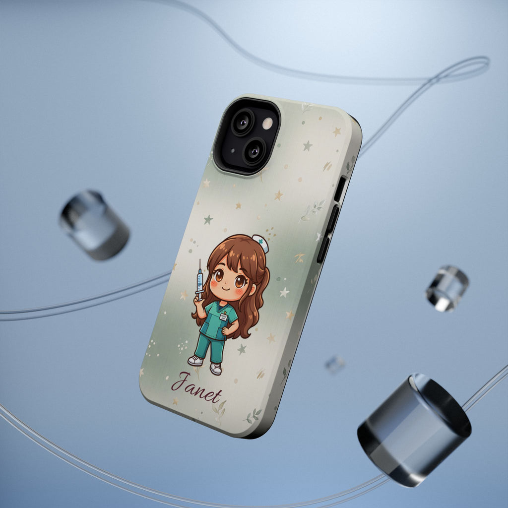 Personalized Nurse with Syringe Phone Case — Wireless Charging Cover