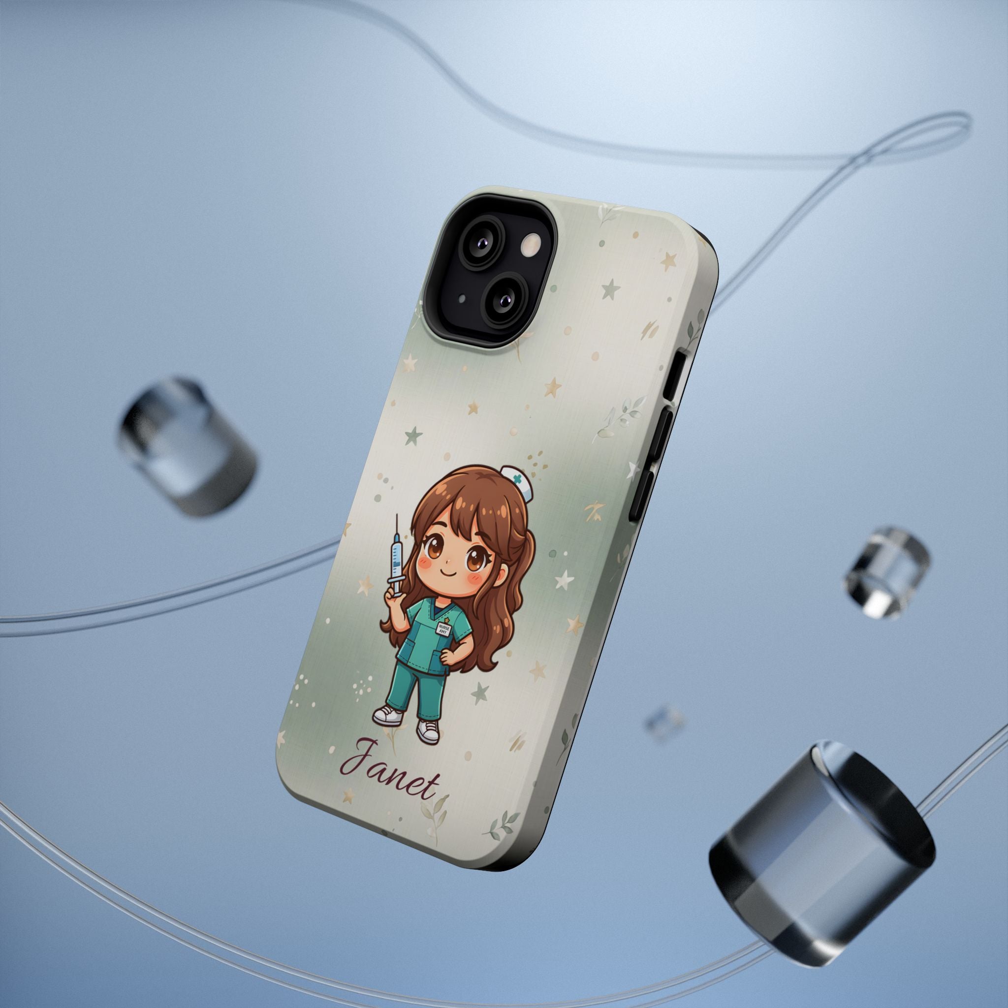 Personalized Nurse with Syringe Phone Case — Wireless Charging Cover