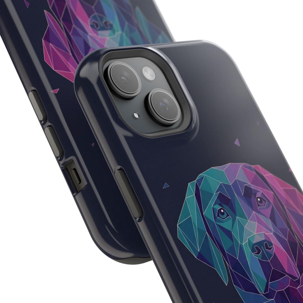 Geometric Labrador Phone Case — Tough Magnetic Case with Wireless Charging