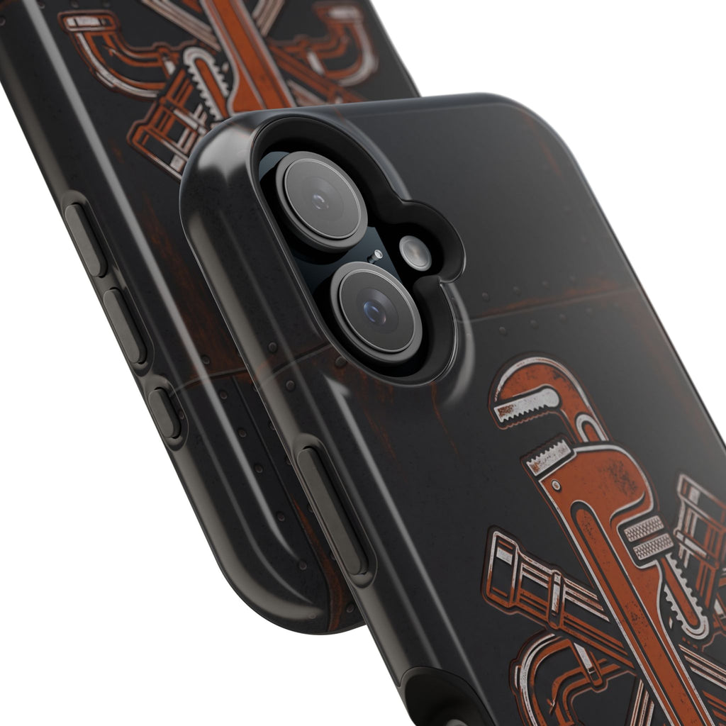 Tough By Trade Phone Case — Crossed Wrenches Wireless Charging Cover