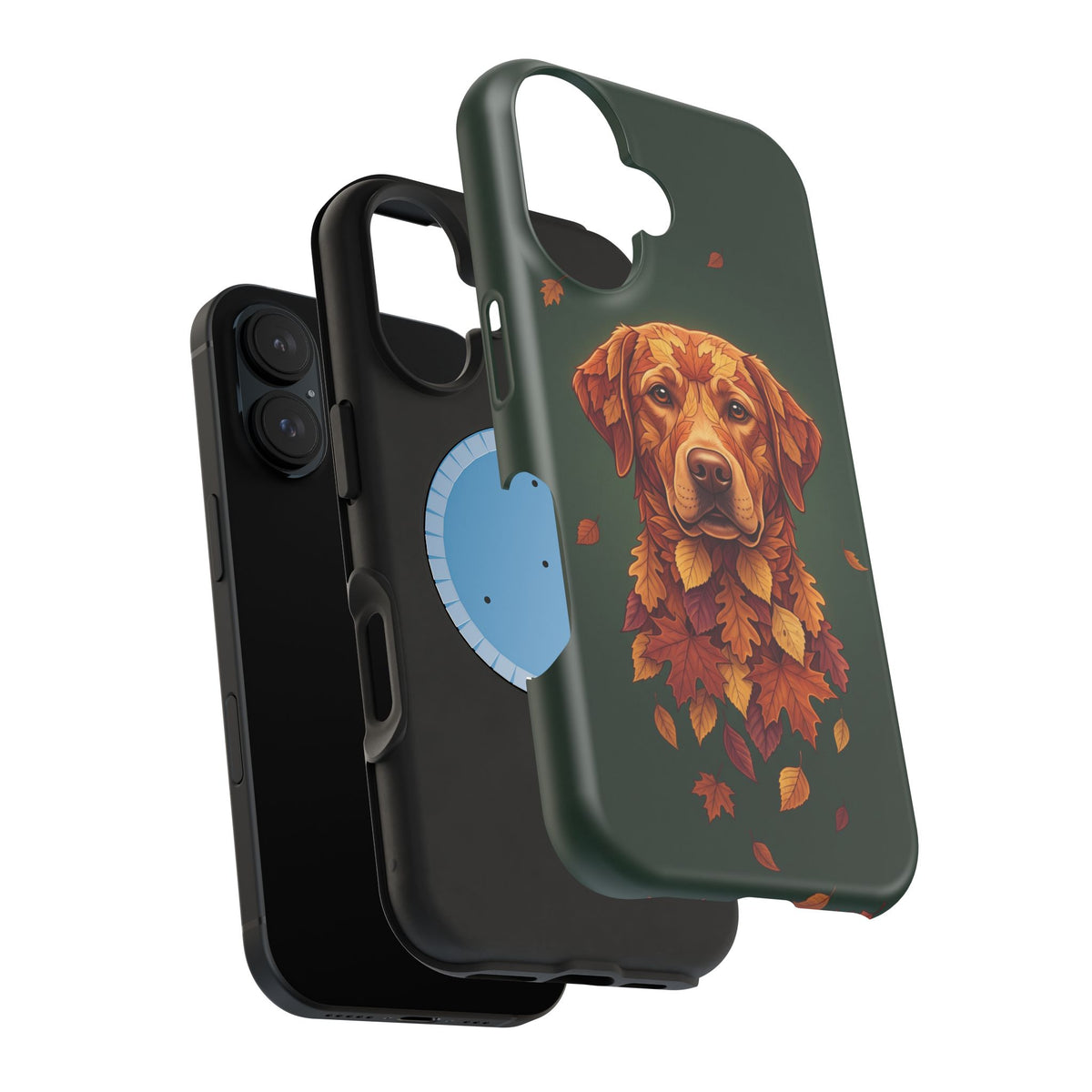 Autumn Leaves Labrador Phone Case — Tough Magnetic Case with Wireless Charging