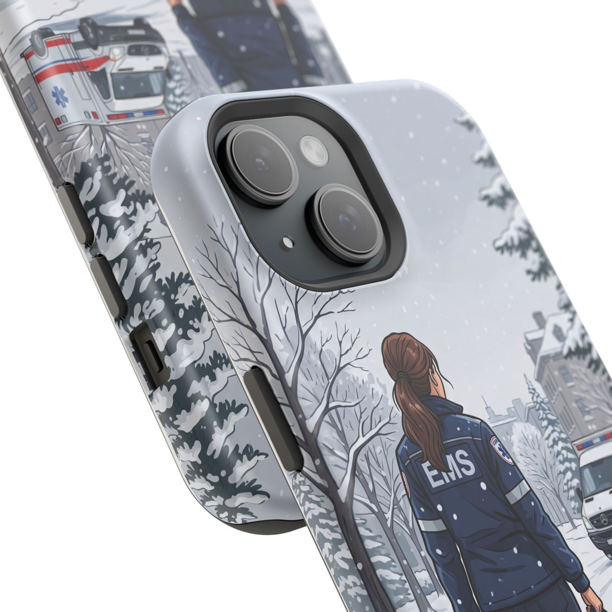 Paramedic/EMT Winter Phone Case — Magnetic Wireless Charging Cover