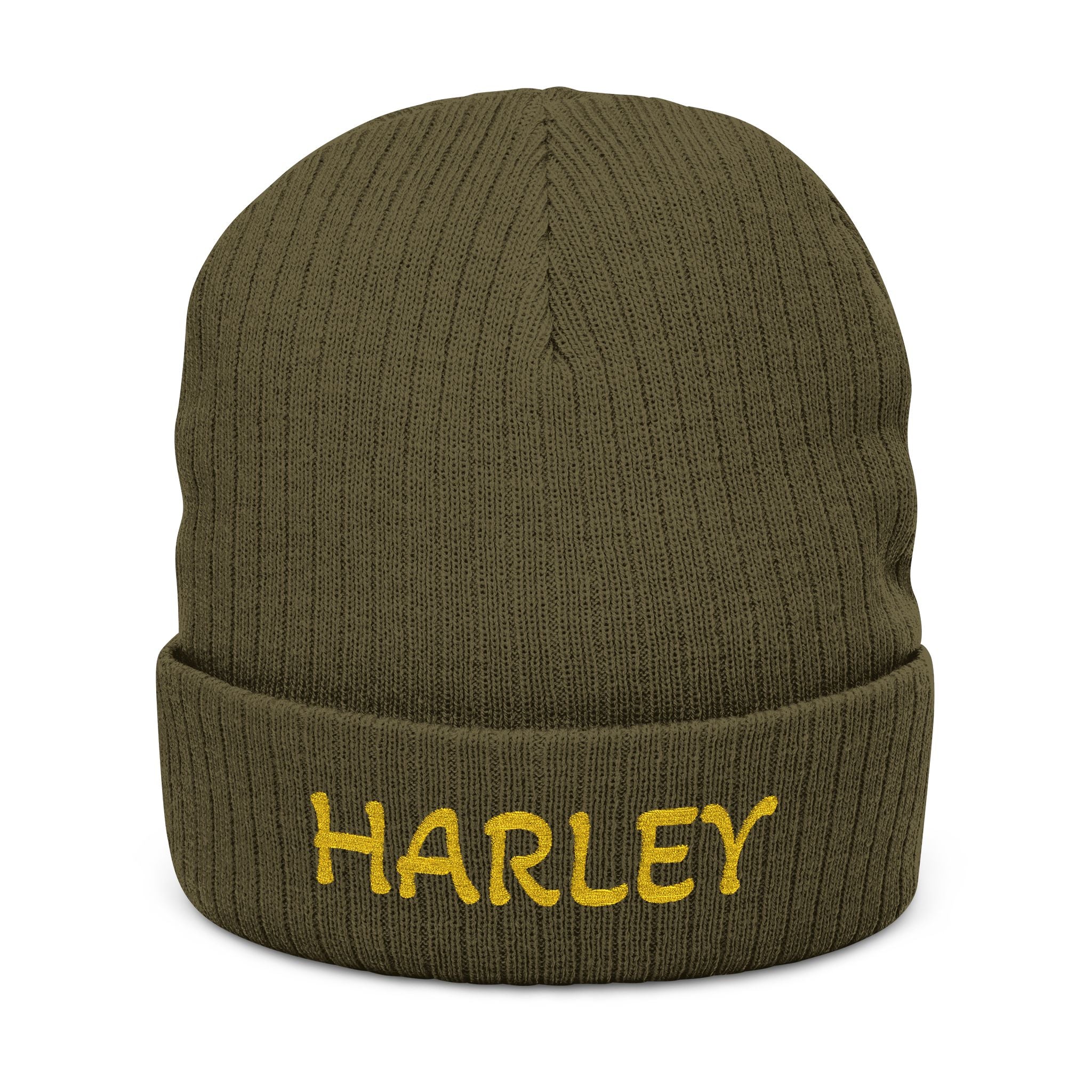 Personalized Name Embroidered Ribbed Knit Beanie