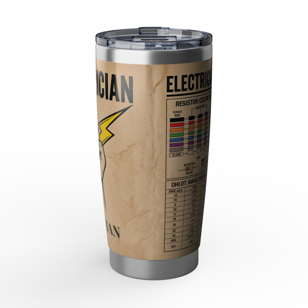 Personalized Electrician Knowledge Tumbler – Custom Name Kraft Paper Design 20 oz