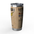 Personalized Electrician Knowledge Tumbler – Custom Name Kraft Paper Design 20 oz