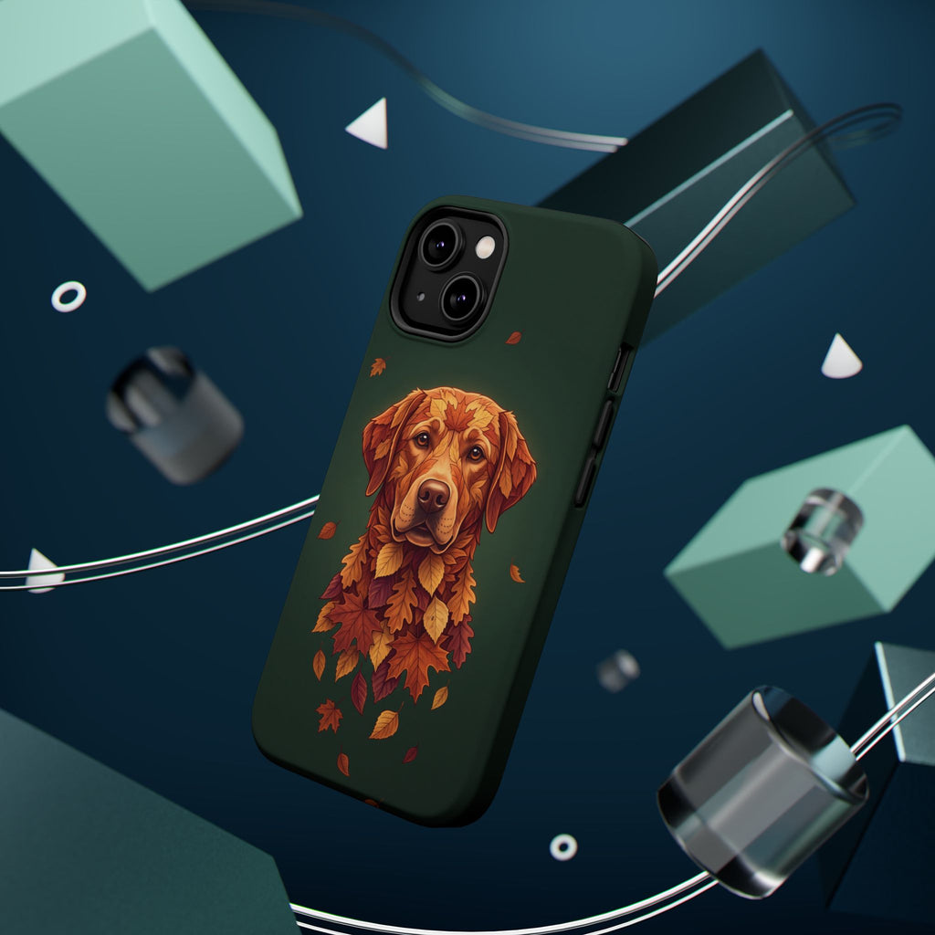 Autumn Leaves Labrador Phone Case — Tough Magnetic Case with Wireless Charging