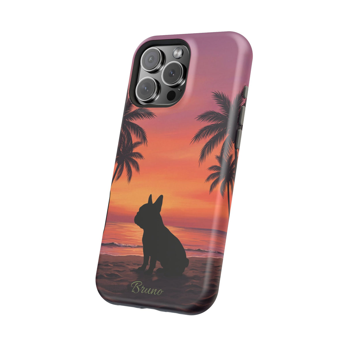 Personalized French Bulldog Tropical Beach Phone Case — Wireless Charging Cover