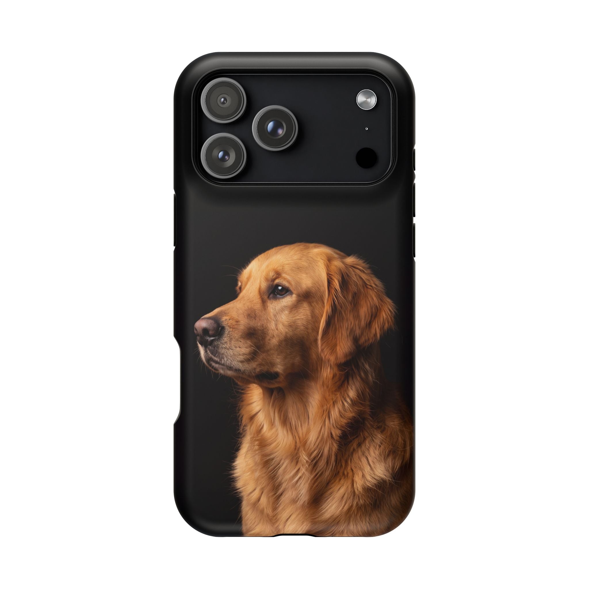 Golden Retriever Portrait Phone Case — Impact-Resistant Wireless Charging Cover
