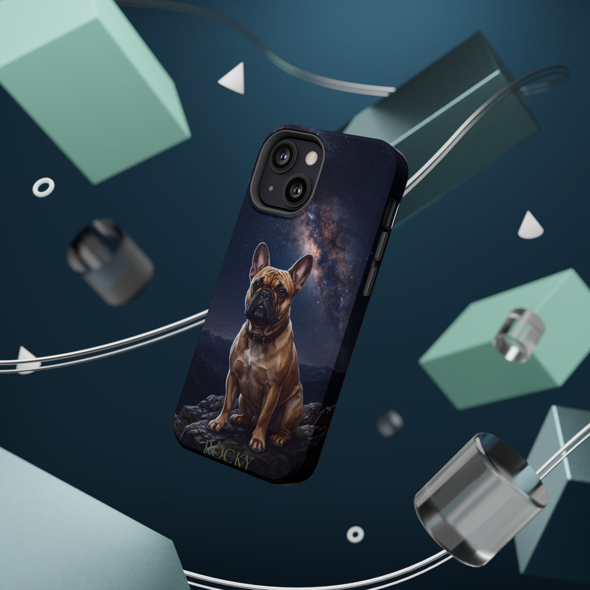 Personalized French Bulldog Starry Night Sky Phone Case — Wireless Charging Cover