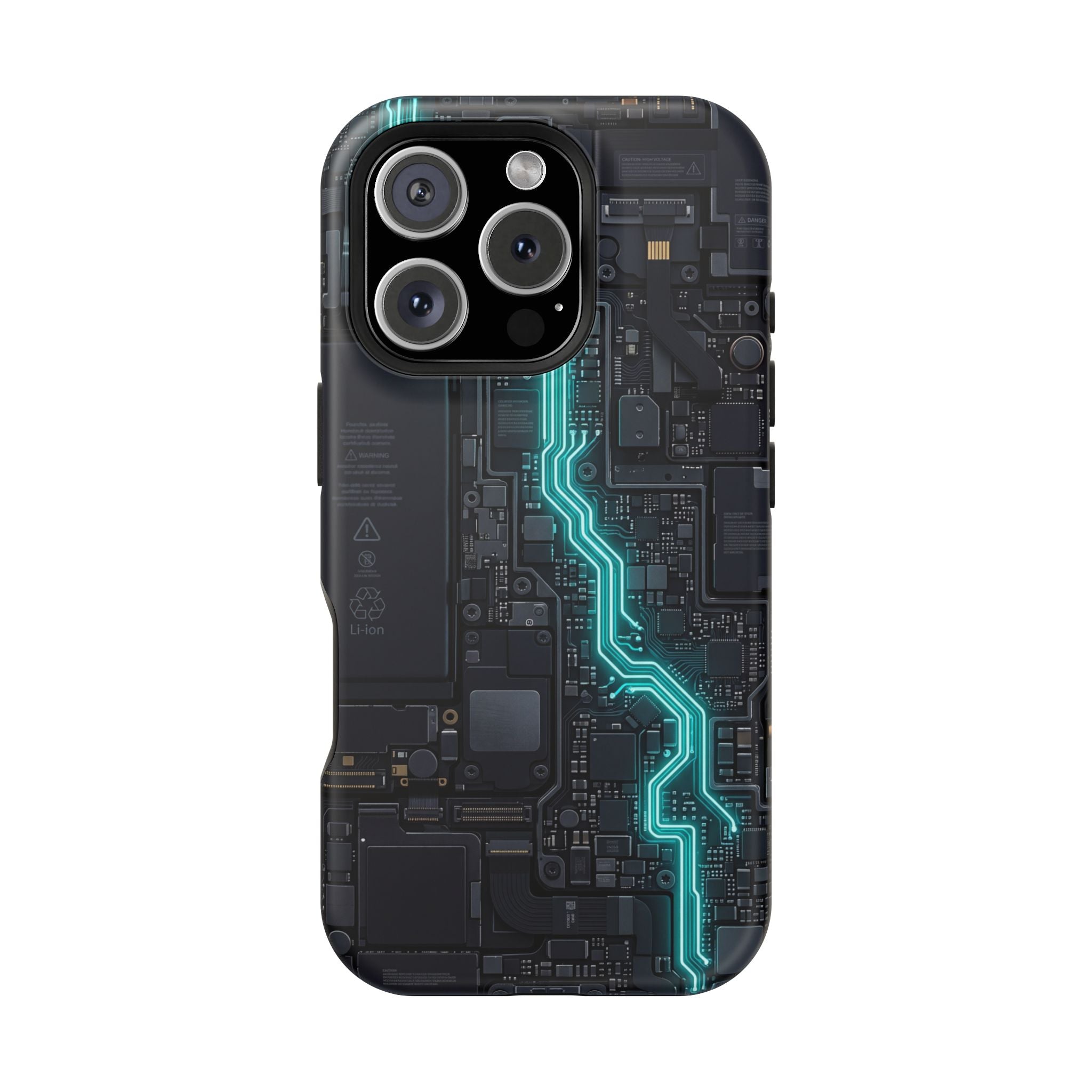 Cyan Bolt Electrician Phone Case — Electric Circuit Wireless Charging Cover