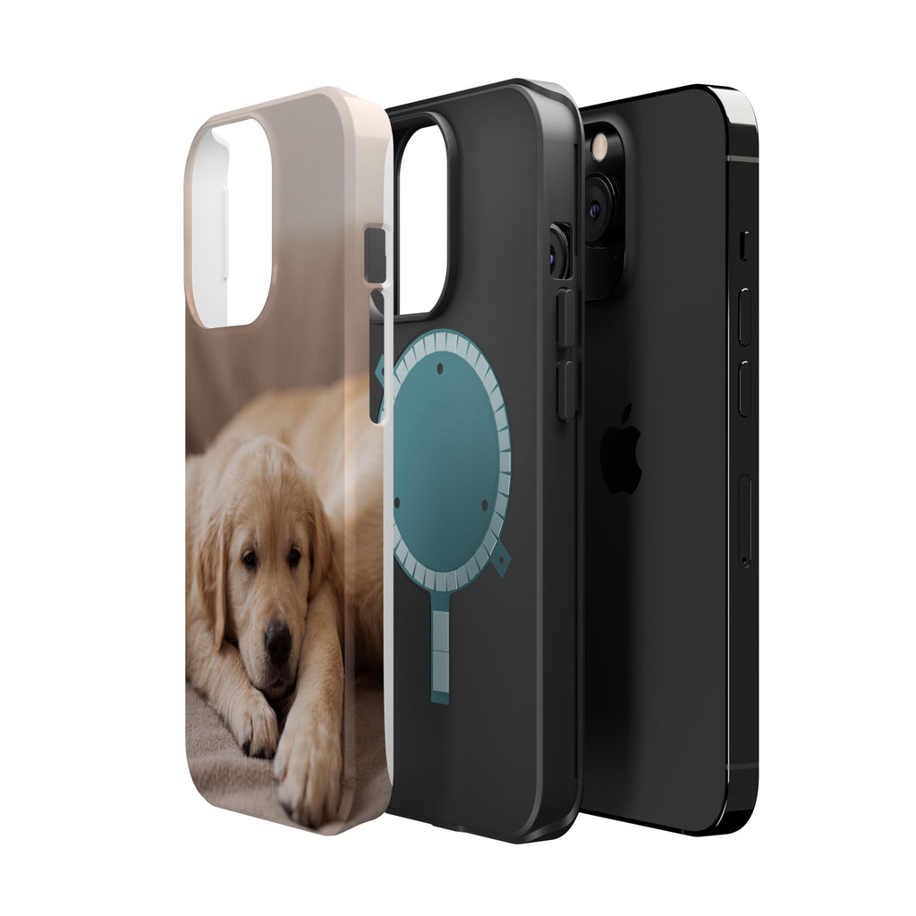 Golden Retriever Puppy Phone Case — Impact-Resistant Wireless Charging Cover