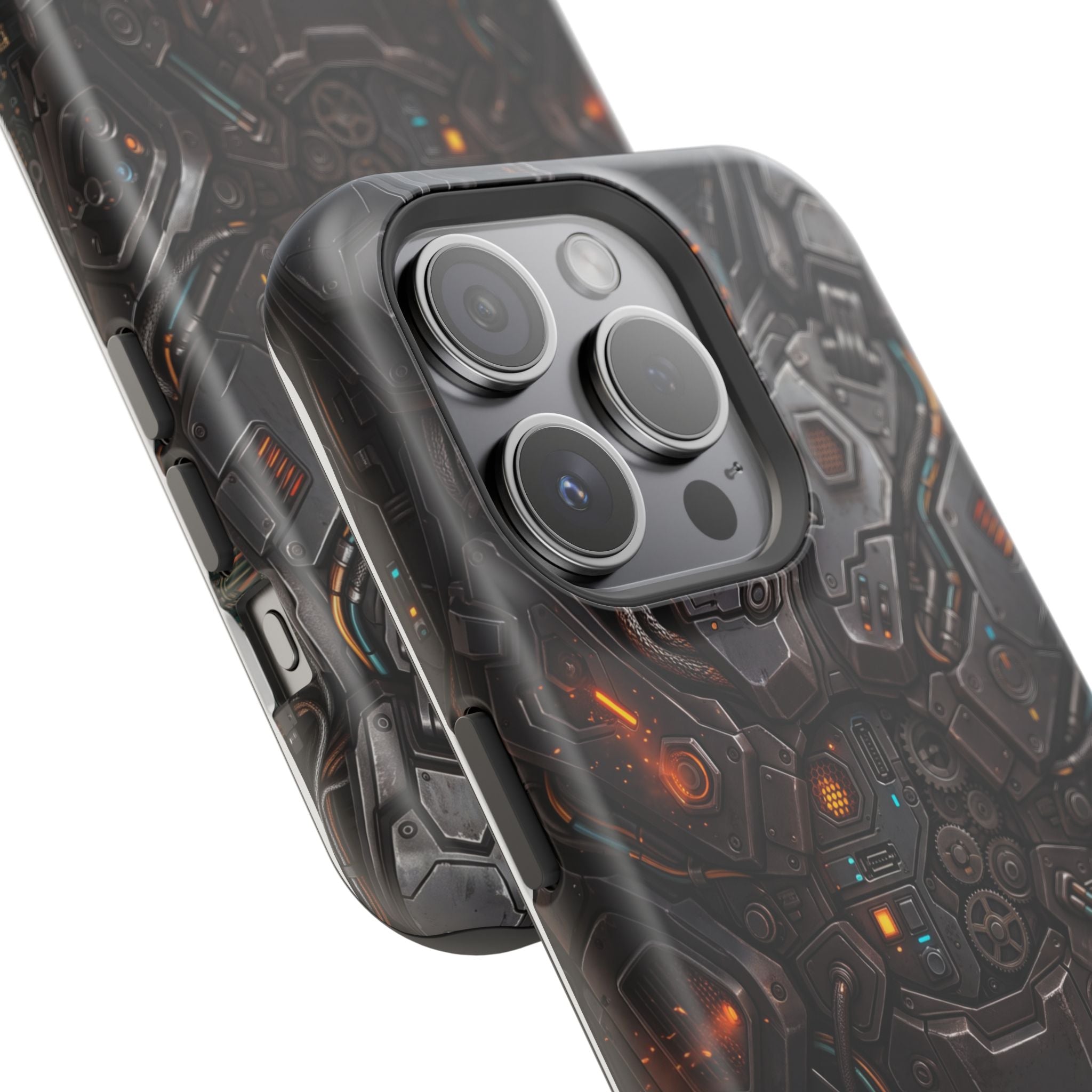 Mech Armor Phone Case — Industrial Circuit Wireless Charging Cover