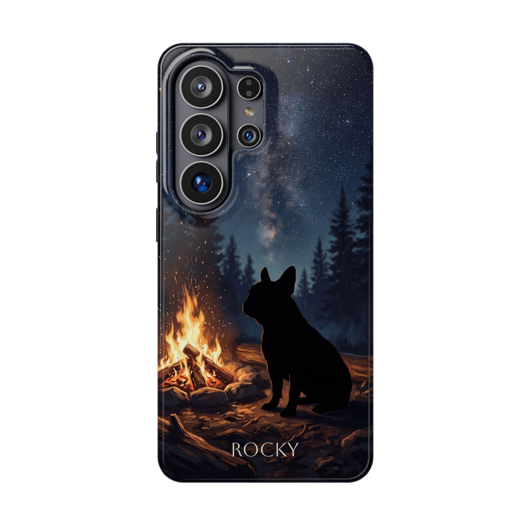 Personalized French Bulldog Campfire Phone Case — Wireless Charging Cover