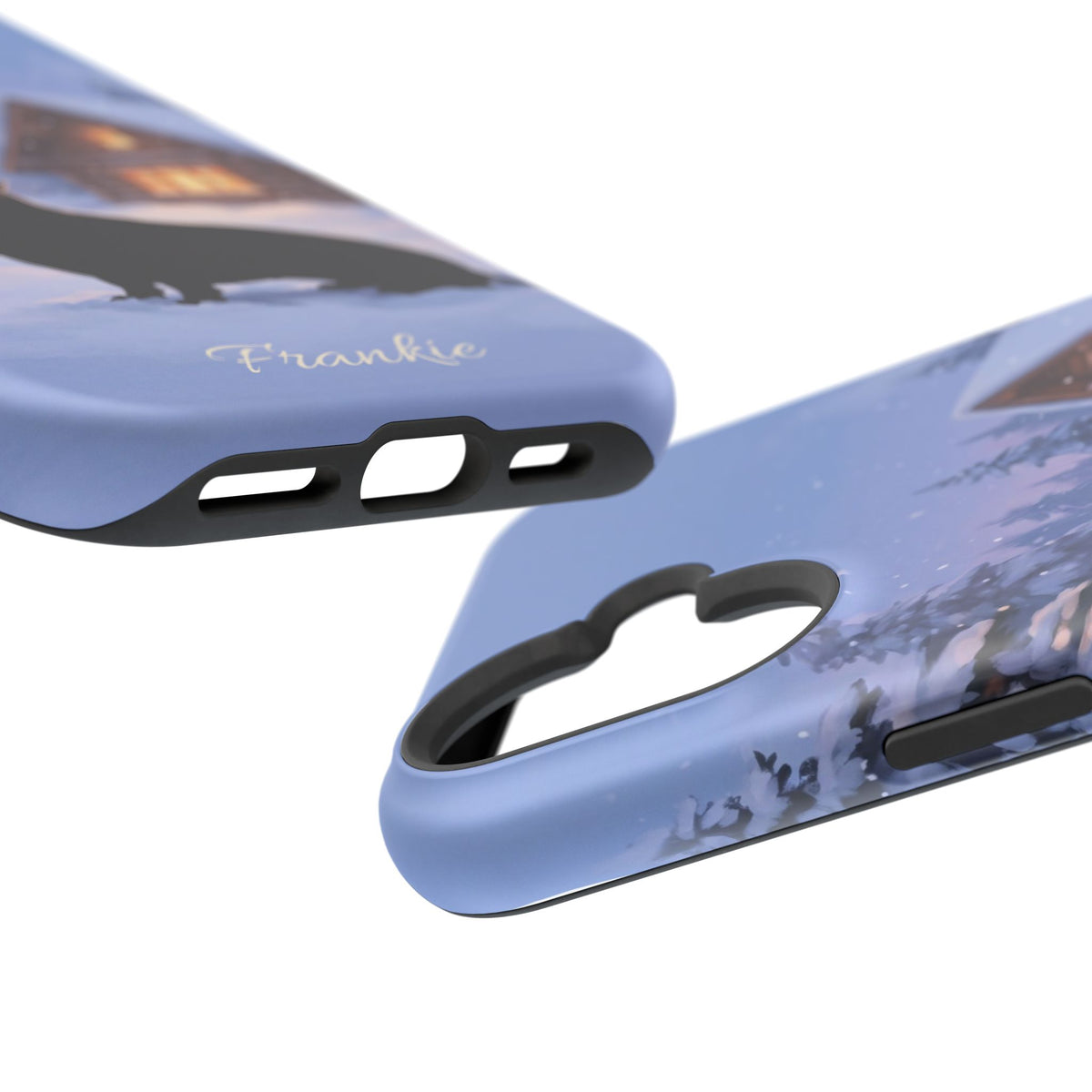 Personalized Dachshund Winter Cabin Phone Case — Wireless Charging Cover