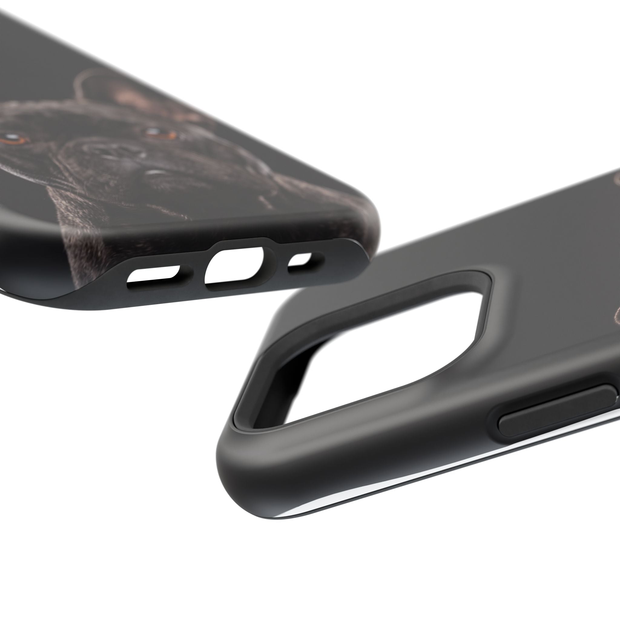 Black French Bulldog Phone Case — Impact-Resistant Wireless Charging Cover