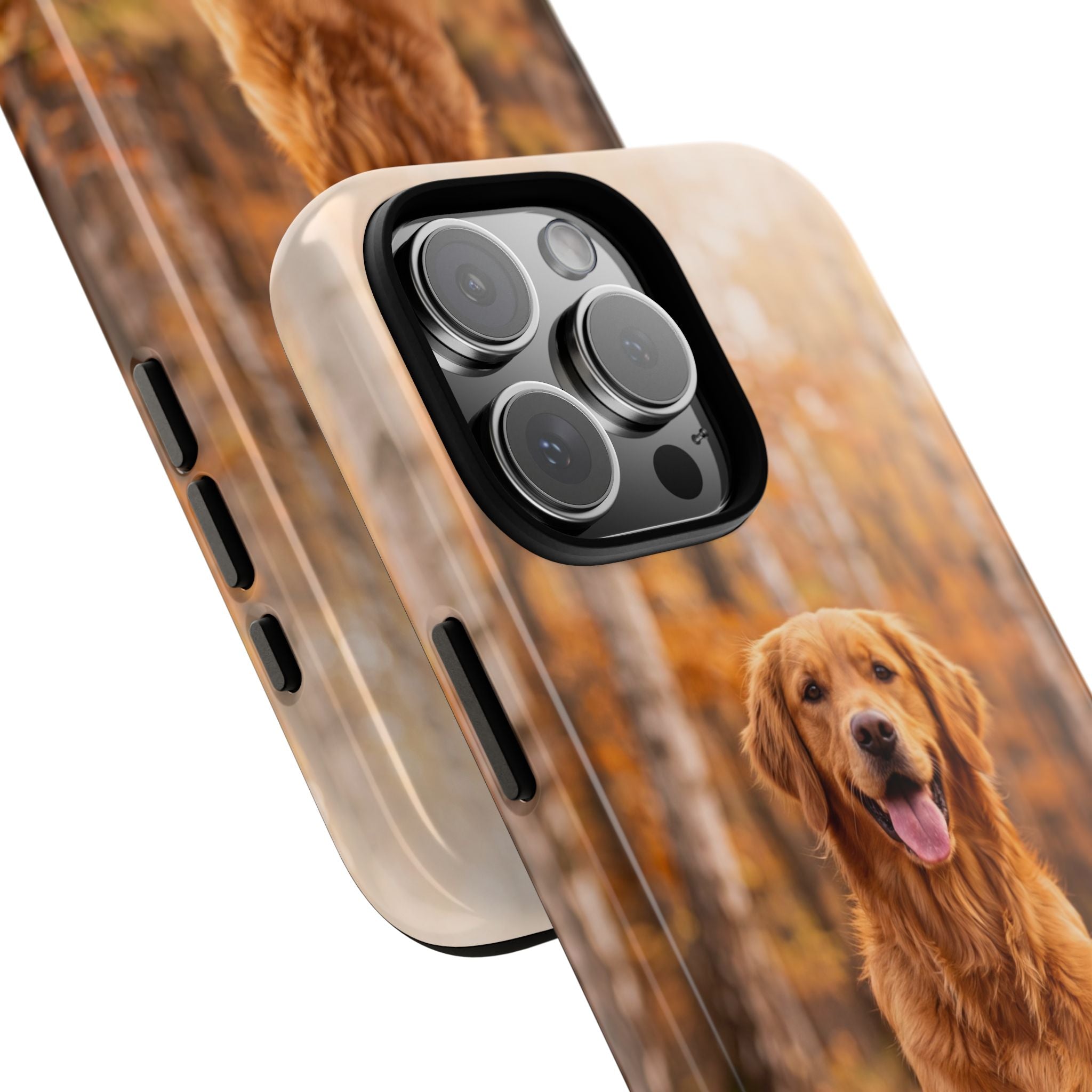 Golden Retriever Autumn Forest Phone Case | Happy Dog in Fall Foliage | Samsung & iPhone