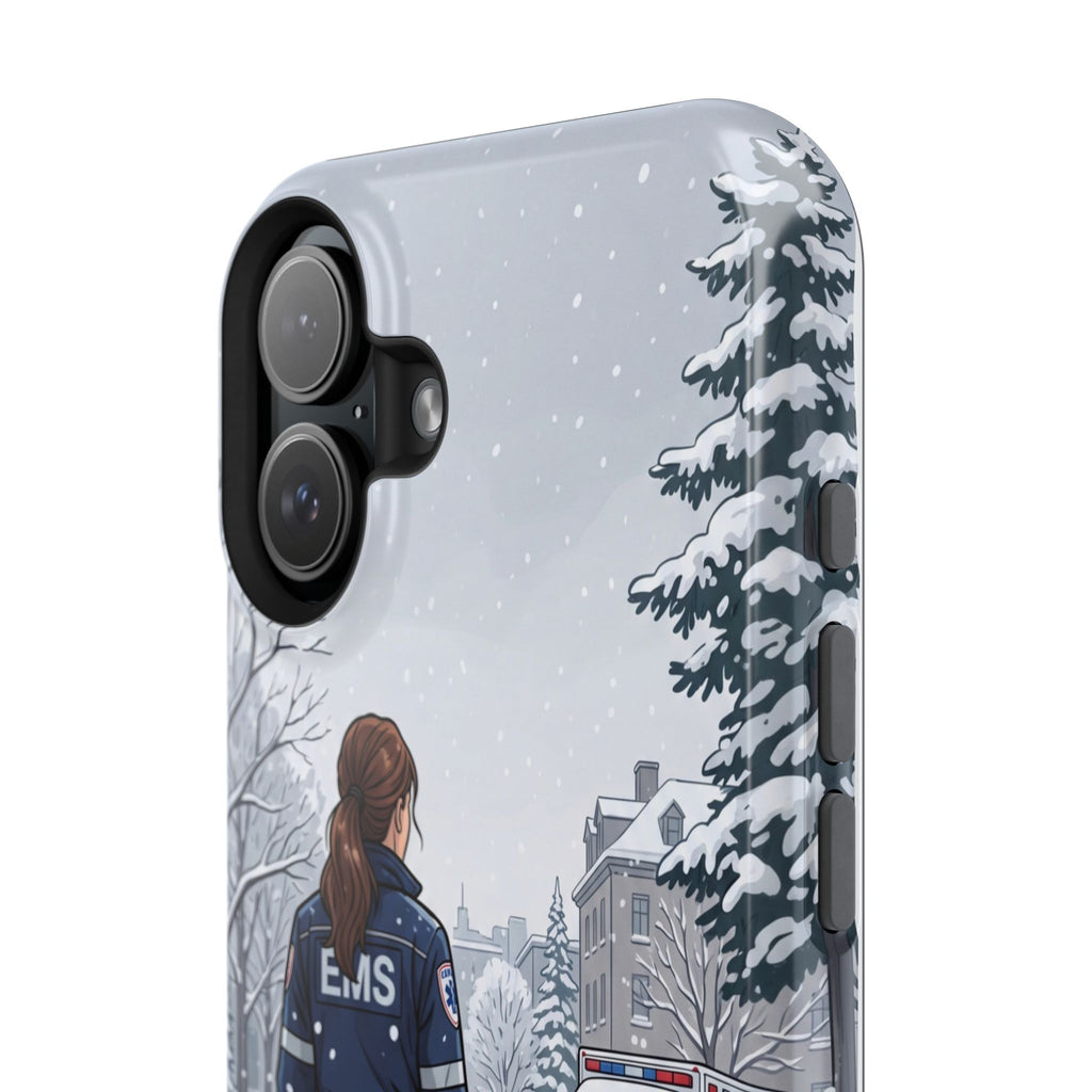 Paramedic/EMT Winter Phone Case — Magnetic Wireless Charging Cover