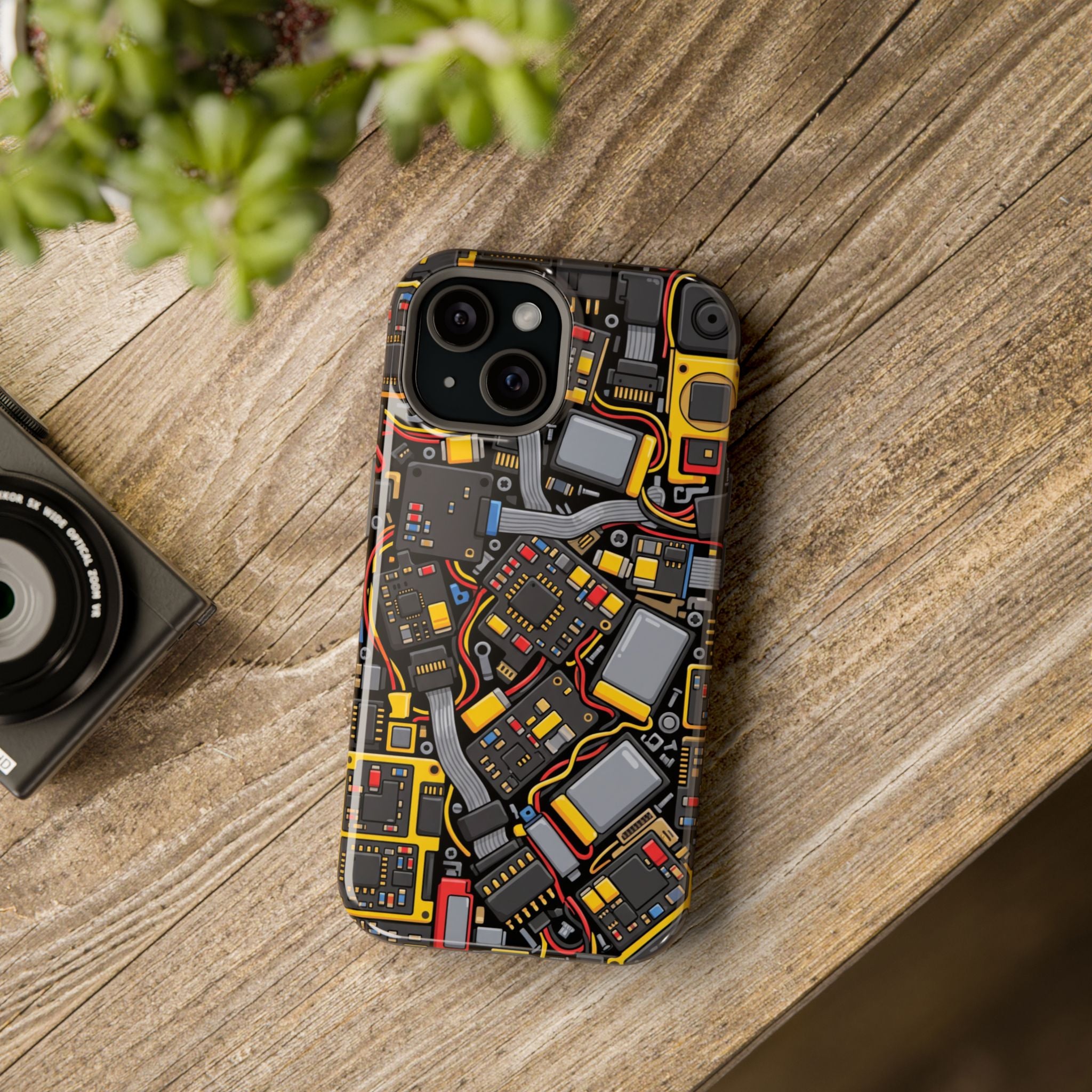 Voltage Board Phone Case — Yellow Circuit Wireless Charging Cover
