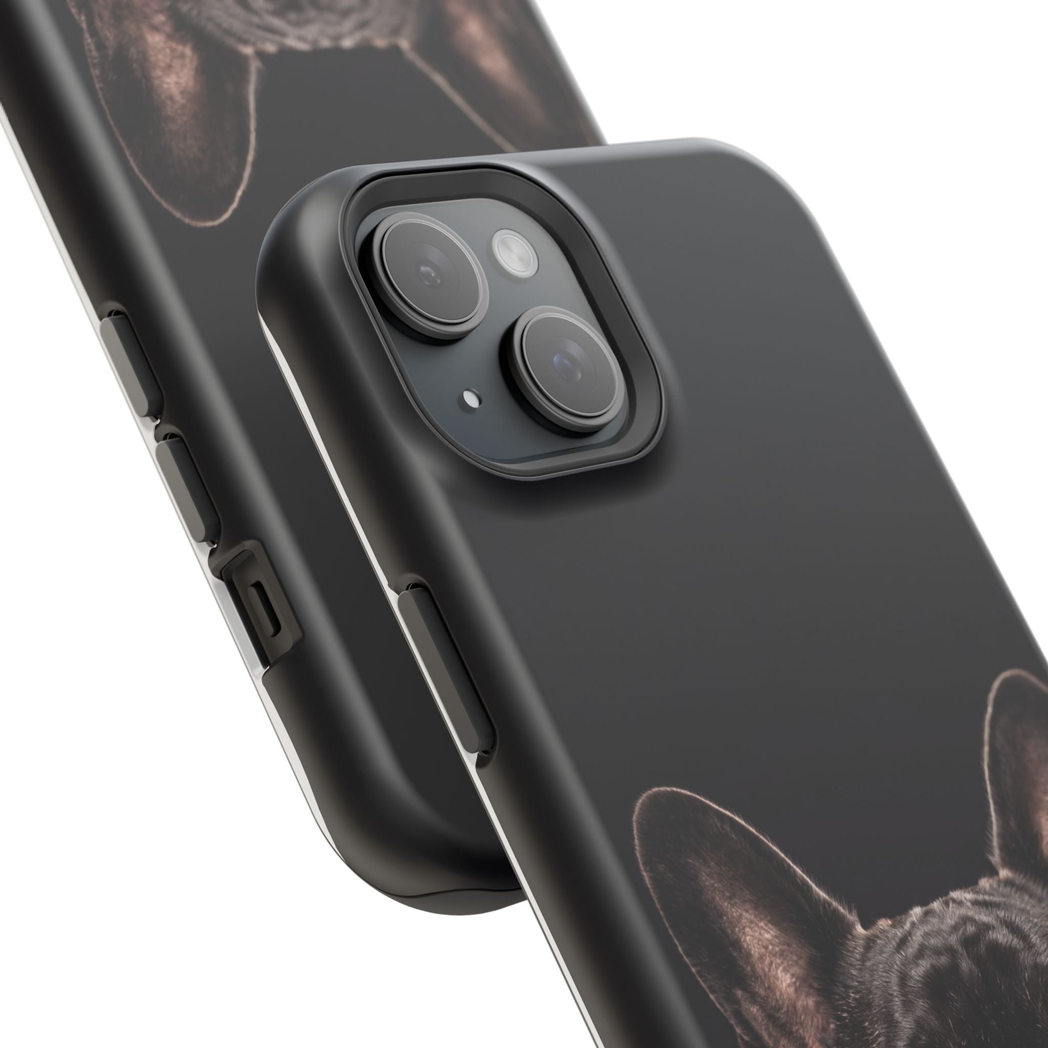 Black French Bulldog Phone Case — Impact-Resistant Wireless Charging Cover