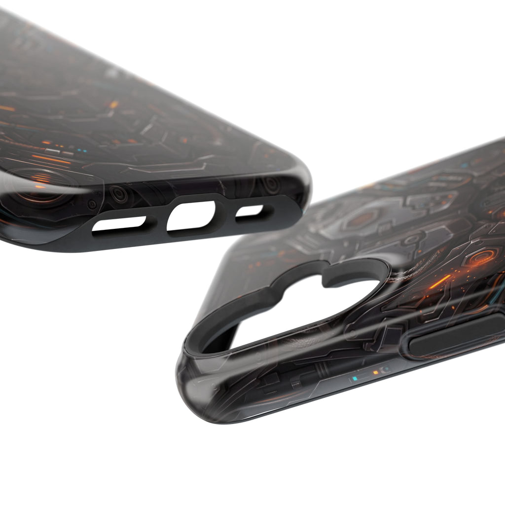 Mech Armor Phone Case — Industrial Circuit Wireless Charging Cover