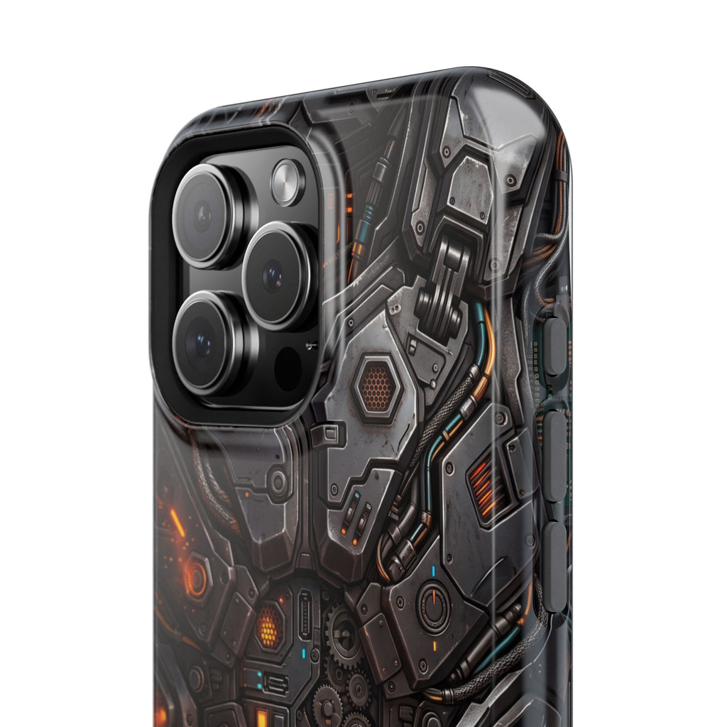 Mech Armor Phone Case — Industrial Circuit Wireless Charging Cover