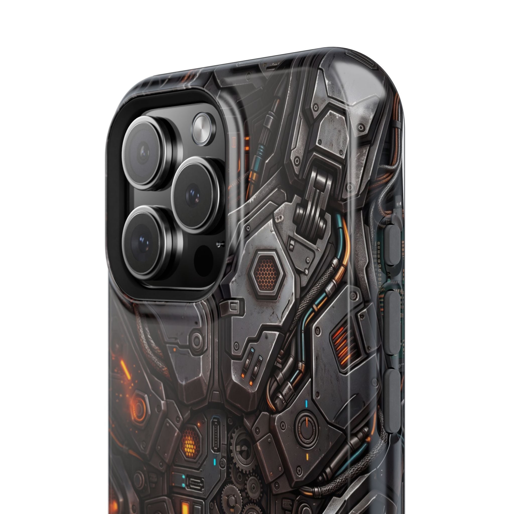 Mech Armor Phone Case — Industrial Circuit Wireless Charging Cover