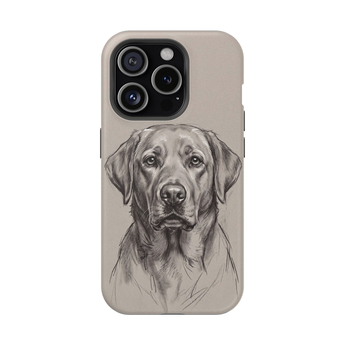 Charcoal Sketch Labrador Phone Case — Tough Magnetic Case with Wireless Charging