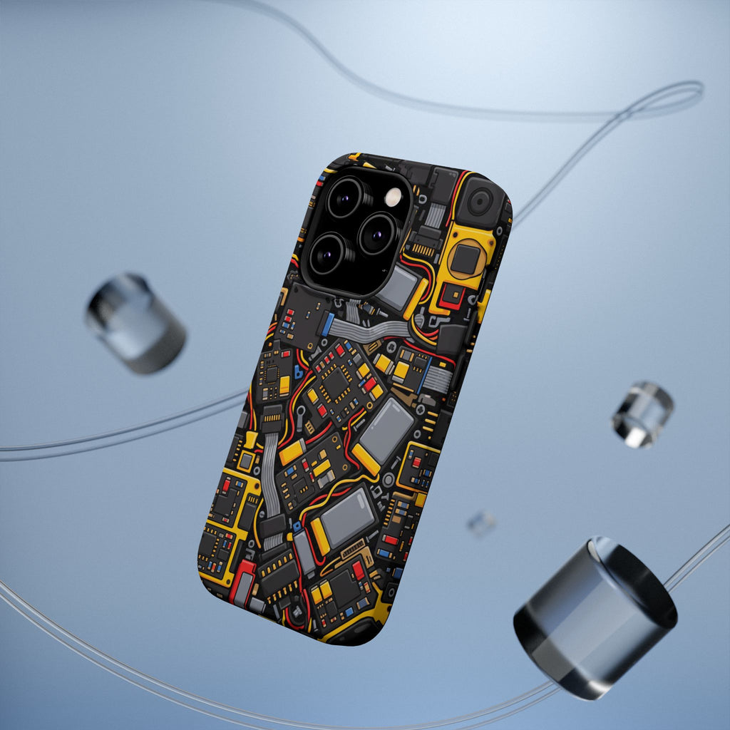 Voltage Board Phone Case — Yellow Circuit Wireless Charging Cover