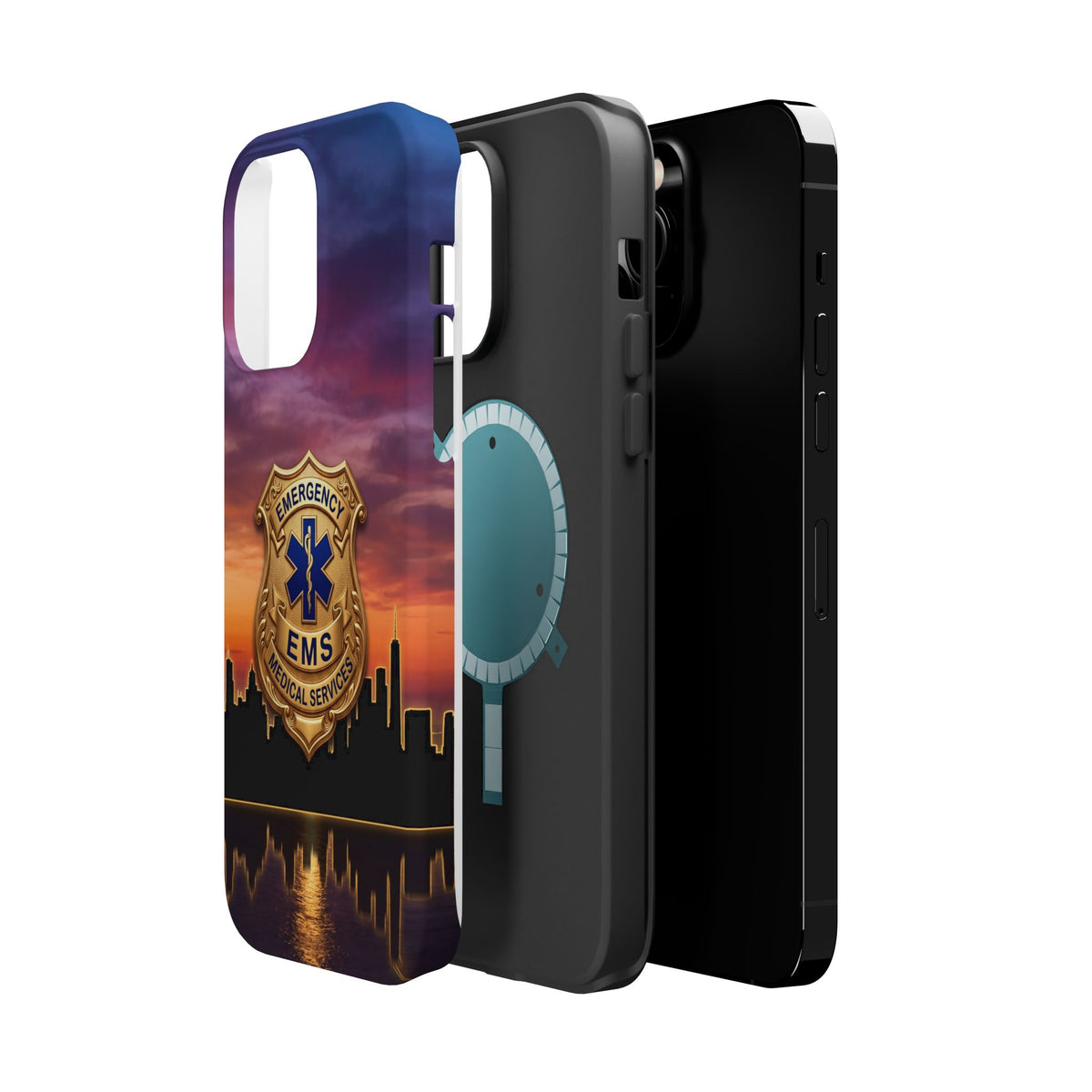 EMS Badge Sunset Skyline Phone Case — Magnetic Wireless Charging Cover