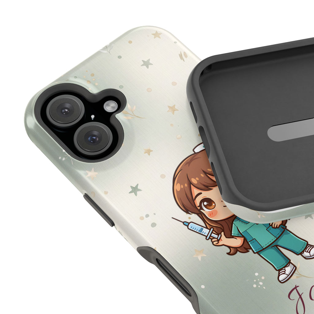 Personalized Nurse with Syringe Phone Case — Wireless Charging Cover