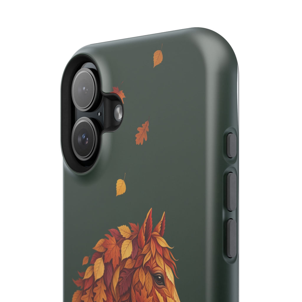 Autumn Leaves Horse Phone Case — Tough Magnetic Case with Wireless Charging