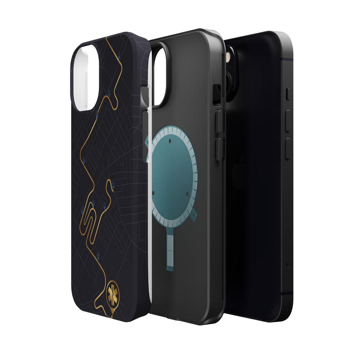 Paramedic/EMT Route Line Phone Case — Magnetic Wireless Charging Cover