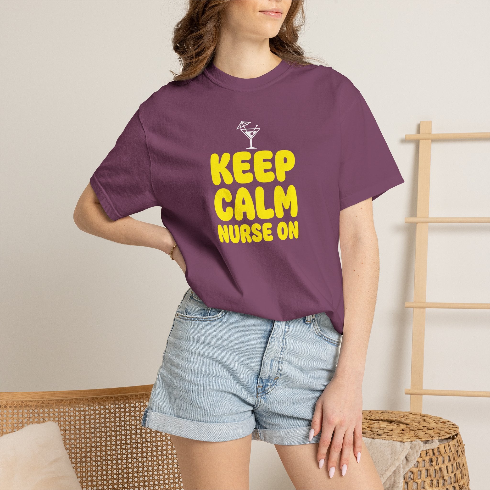 Nurse T-Shirt - "Keep Calm Nurse On" Funny Nursing Quote Unisex Tee, Nurse Appreciation Gift