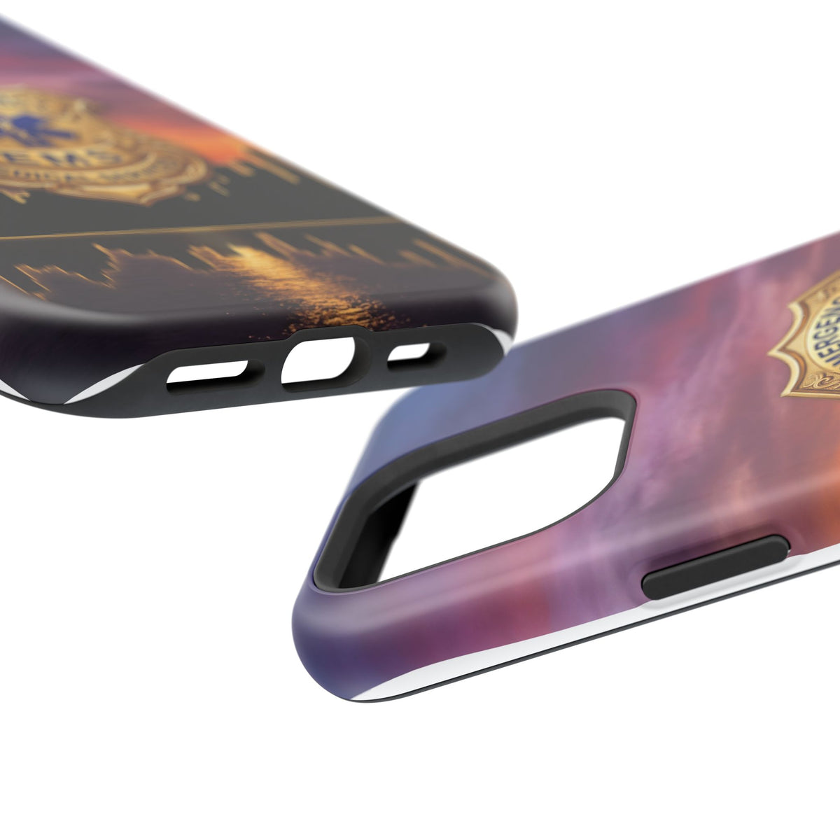 EMS Badge Sunset Skyline Phone Case — Magnetic Wireless Charging Cover