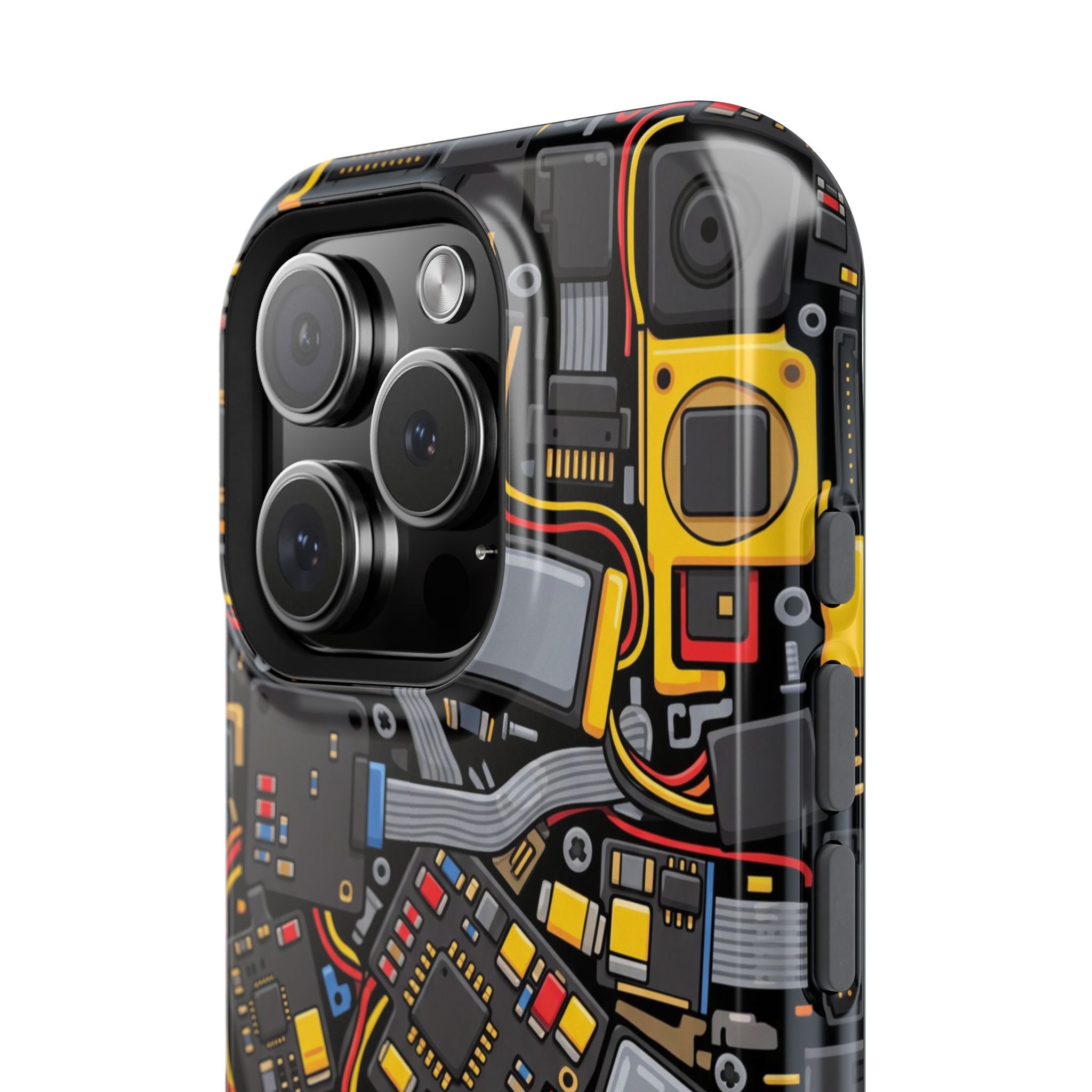 Voltage Board Phone Case — Yellow Circuit Wireless Charging Cover