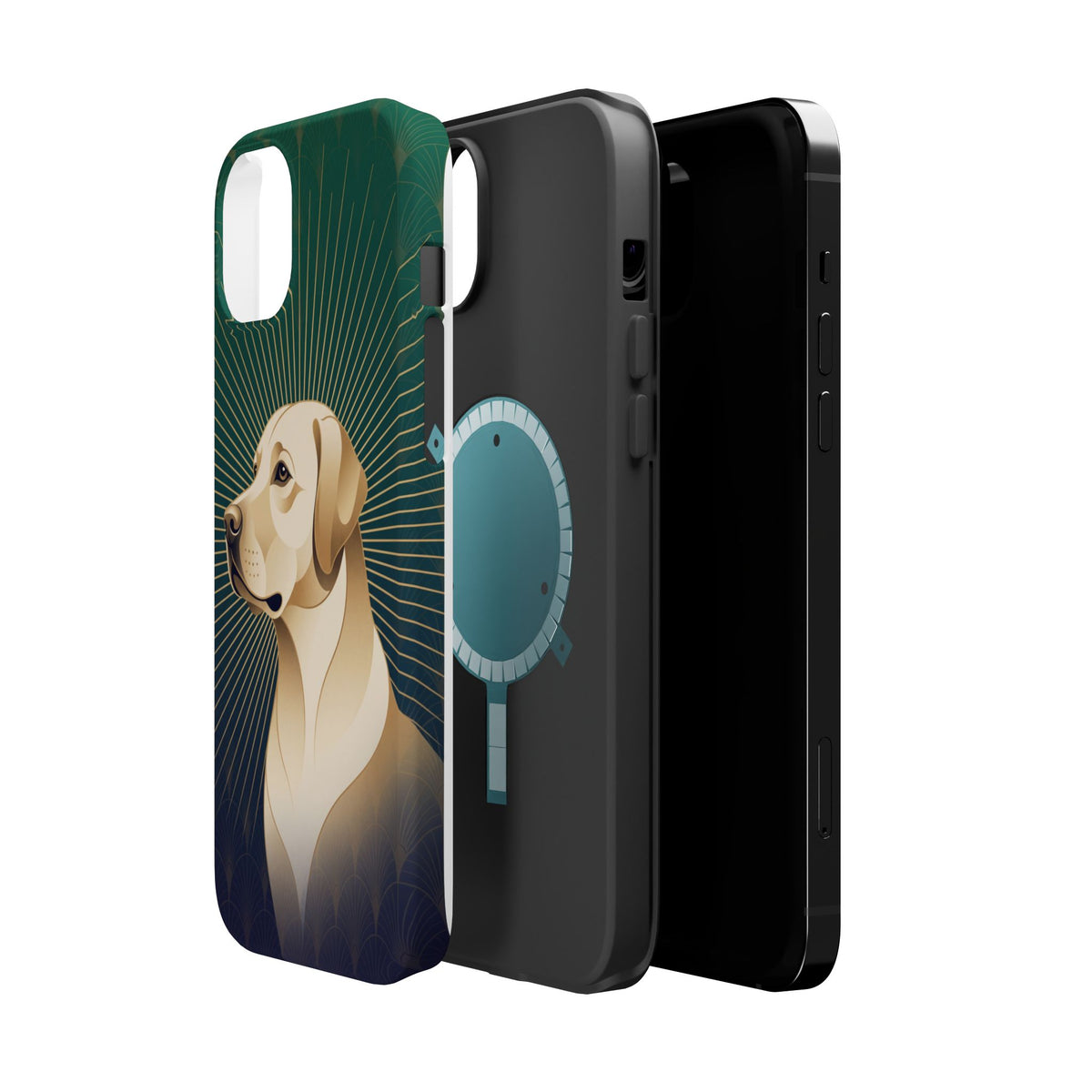 Art Deco Labrador Phone Case — Tough Magnetic Case with Wireless Charging