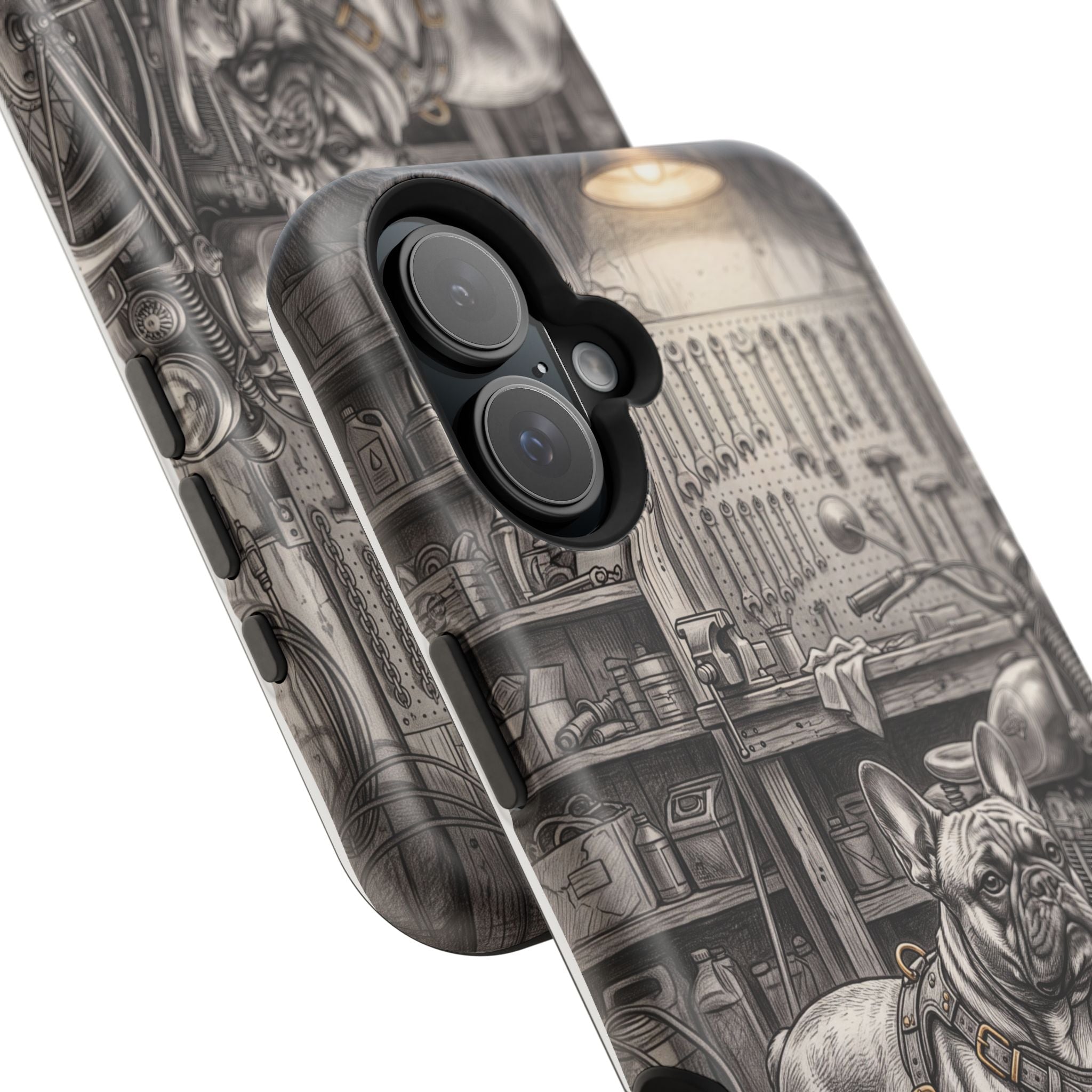 Personalized French Bulldog Vintage Street Phone Case — Wireless Charging Cover
