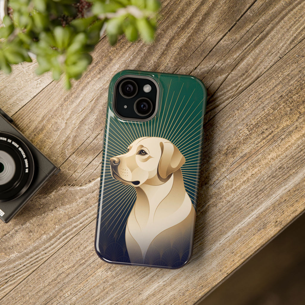 Art Deco Labrador Phone Case — Tough Magnetic Case with Wireless Charging