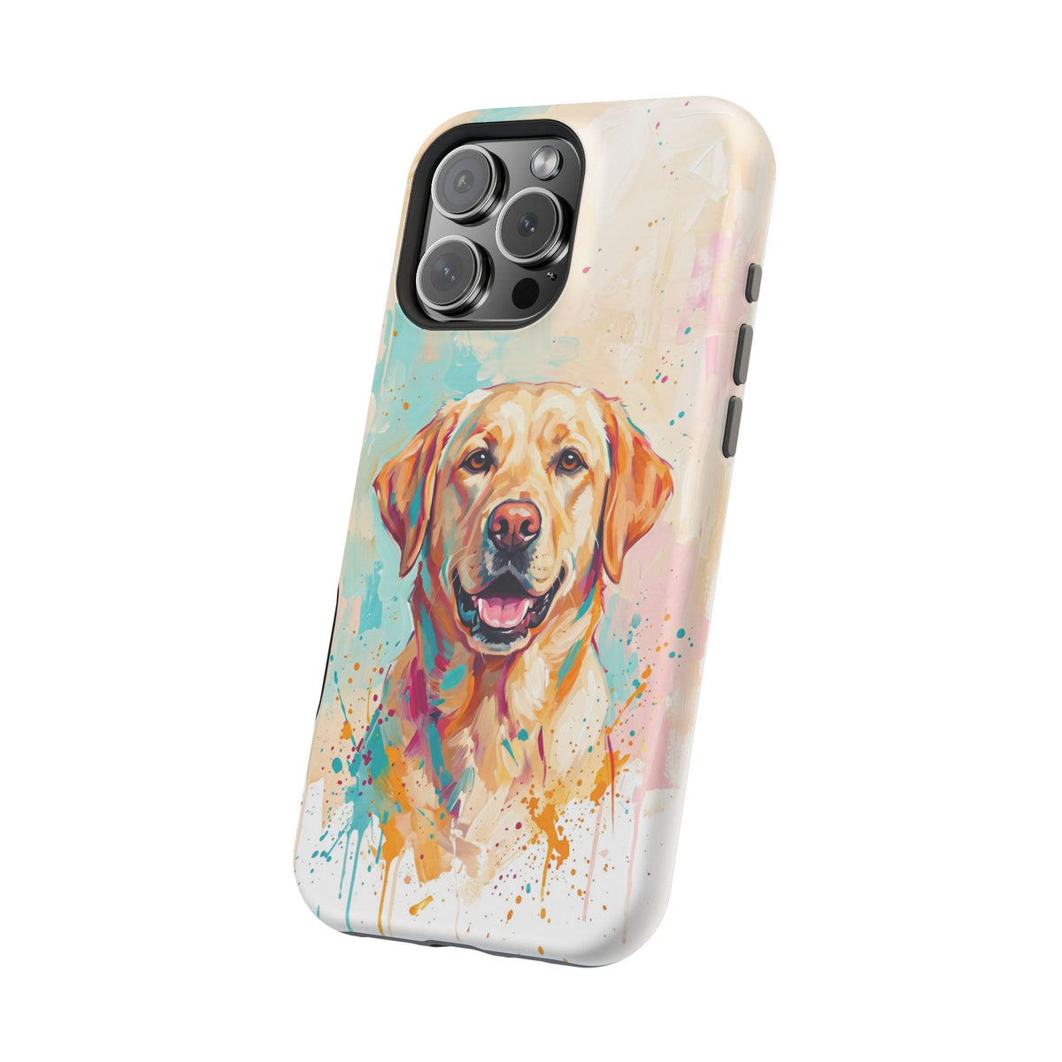Yellow Labrador Colour Splash Phone Case — Tough Magnetic Case with Wireless Charging