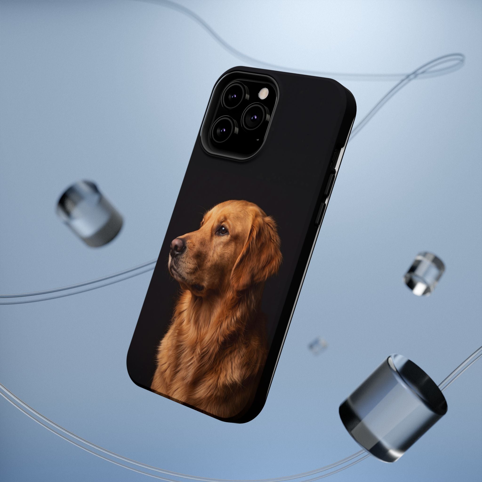 Golden Retriever Portrait Phone Case — Impact-Resistant Wireless Charging Cover