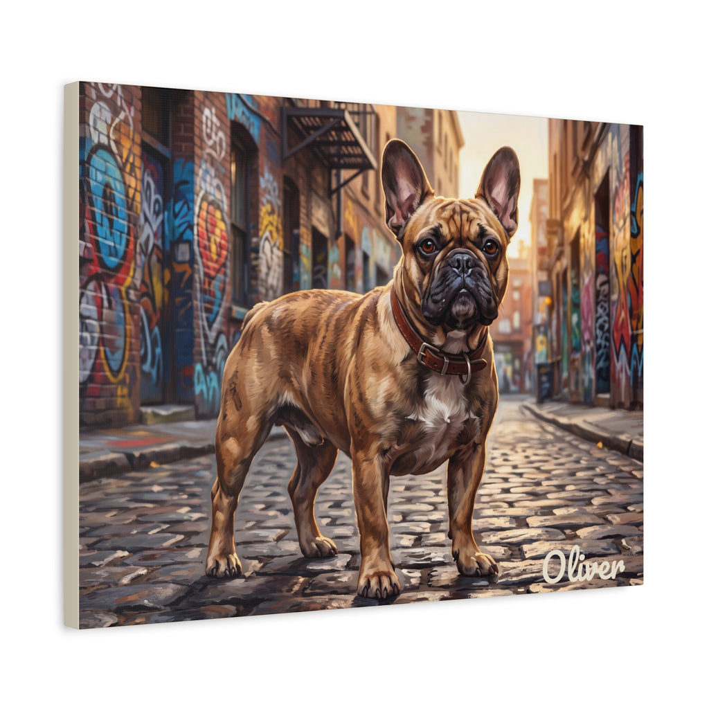 French Bulldog Personalized Canvas | Urban Graffiti Street Art Wall Art