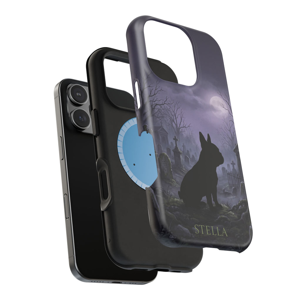 Personalized French Bulldog Moonlit Graveyard Phone Case — Wireless Charging Cover