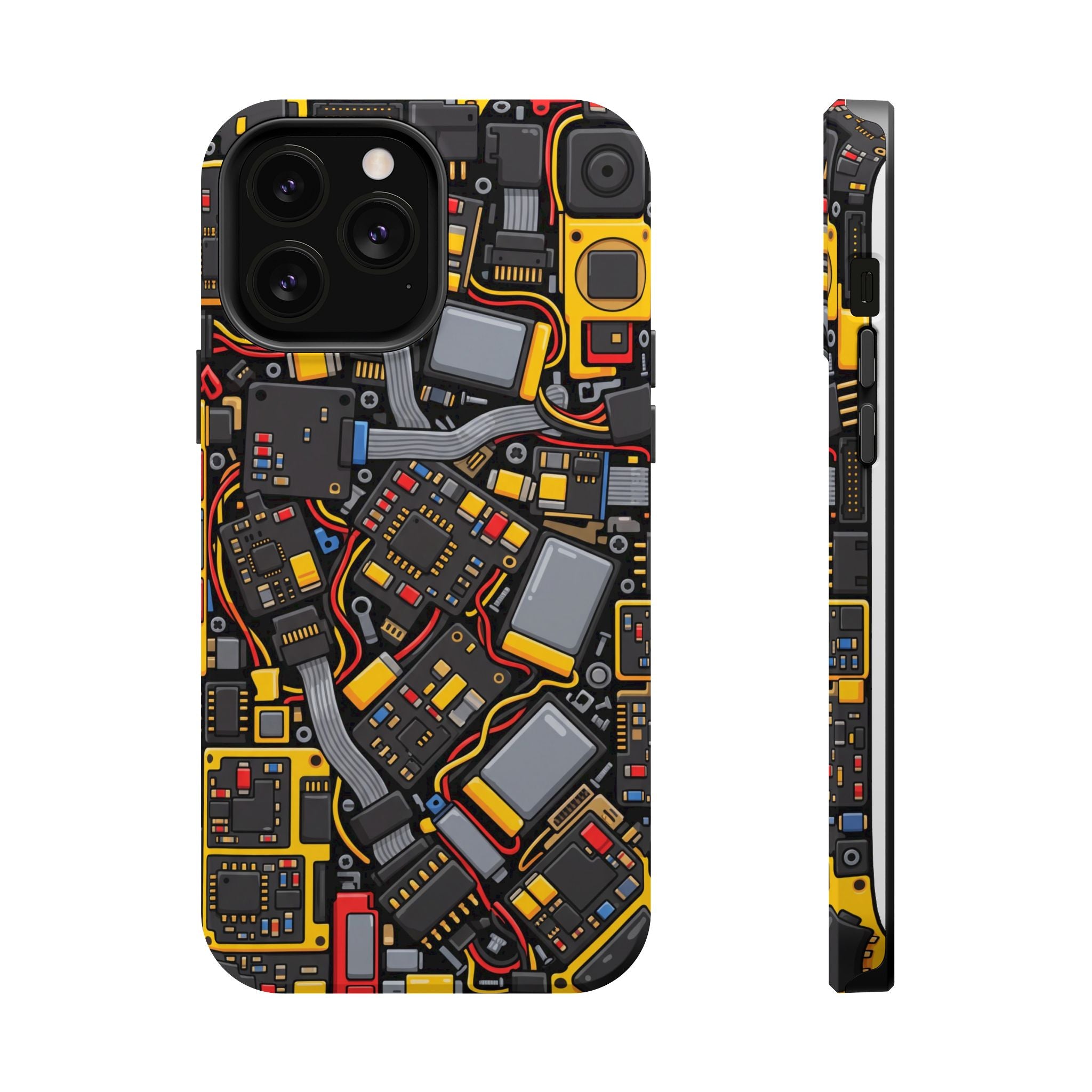 Voltage Board Phone Case — Yellow Circuit Wireless Charging Cover