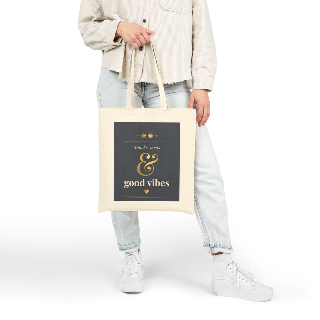 Nurse Tote Bag – Scrubs Meds & Good vibes – Cotton Canvas Tote Bag for Nurses
