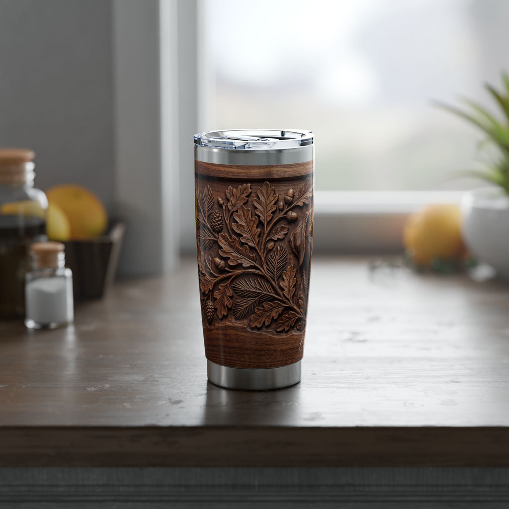 Labrador Personalized Tumbler | Carved Wood Art — 20 oz Stainless Travel Mug
