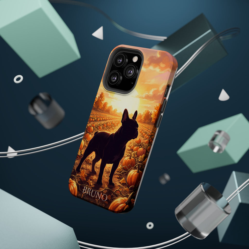 Personalized French Bulldog Pumpkin Patch Phone Case — Wireless Charging Cover